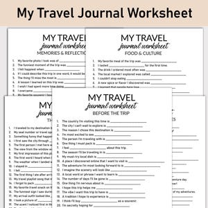 Il mio diario di viaggio, foglio di lavoro stampabile, diario stampabile, domande a risposta multipla, quaderno di lavoro per il diario di viaggio, ricordi delle vacanze