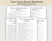 300 Teen Vision Board Workbook, Printable, Journal Worksheet, New Year Reflections, Gratitude, Teen Goal Setting Journal Pages