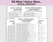 What I Notice When Printable Worksheet, Journal Printable, Fill-in-the-Blank Questions, Self Awareness Journal Workbook, Self-Discovery