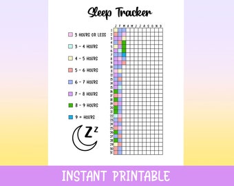 Sleep Tracker, Instant Download Printable, Habit Tracker, Health Tracker, Planner, Journal Page, Daily Planner, Sleep Log, Sleep Cycle