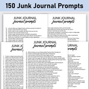 150 Junk Journal Anweisungen, bedruckbar, Journal, minimalistisch, Spiegelung, kreative Scrapbooking-Ideen, Junk Journal Kit Idee, Kreationen
