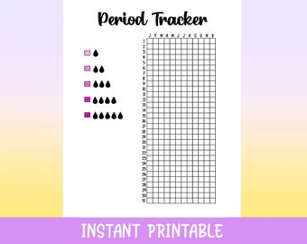 Period Tracker, Instant Download Printable, Health Tracker, Planner, Journal Page, Daily Planner, Cycle, Shark Week