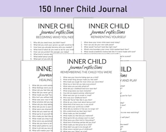150 Inner Child Journal Prompts for Healing, Printable, Journal, Minimalist, Reflections, Reconnect with Your Inner Child, Shadow Work