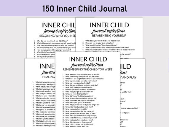 150 Inner Child Journal Prompts for Healing, Printable, Journal, Minimalist, Reflections, Reconnect with Your Inner Child, Shadow Work