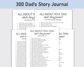 300 All About You, Dad Journal, Dad's Story Journal Bundle, Guided Reflections, Personal Growth, Memory, Family, Self Discovery, Childhood