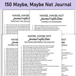 150 Maybe, Maybe Not Journal, Journal Prompts, Healing, Printable, Journal, Uncertainty, Growth, Emotional Clarity, Doubt, Life Choices