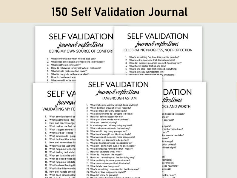 Self Validation Cards.pdf 150 Self-validation Journal, Journal Prompts, Healing, Printable ...
