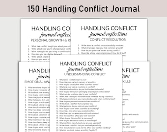 150 Handling Conflict Journal, Printable, Journal, Conflict Resolution, Managing Conflict, Emotions & Communication, Handling Disagreements