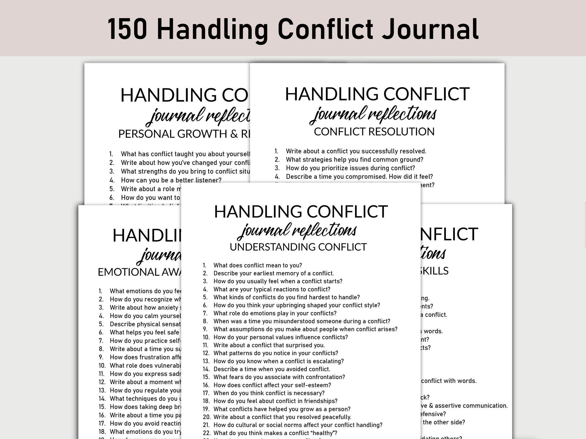 150 Handling Conflict Journal, Printable, Journal, Conflict Resolution ...