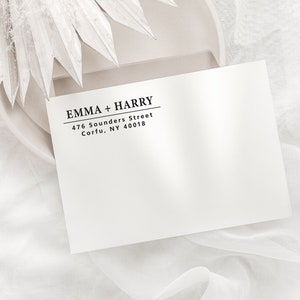 Tampon d'adresse de retour, Tampon d'adresse, Tampon de mariage, Tampon de remerciement, Tampon en bois ou auto-encreur, Tampon personnalisé, Cadeaux pour articles de maison