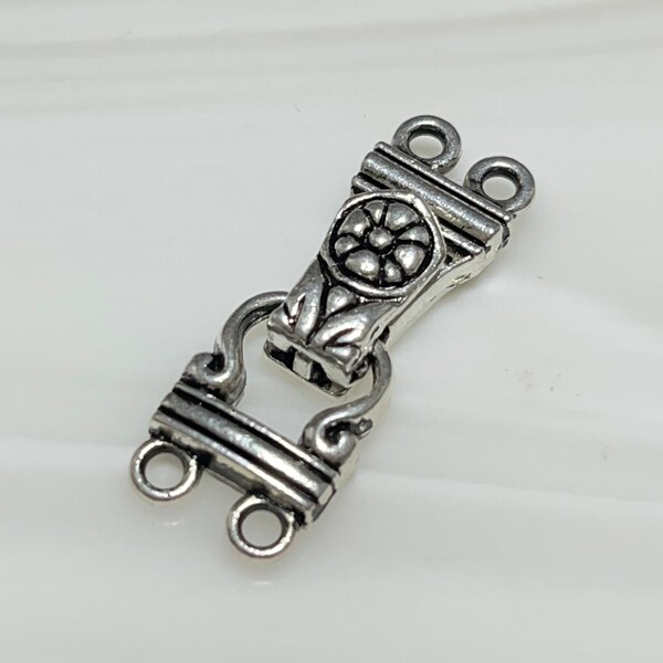 Decorative Silver Magnetic Foldover Clasps! Double Strand Magnet Jewelry Clasps! Please See Description for Details!