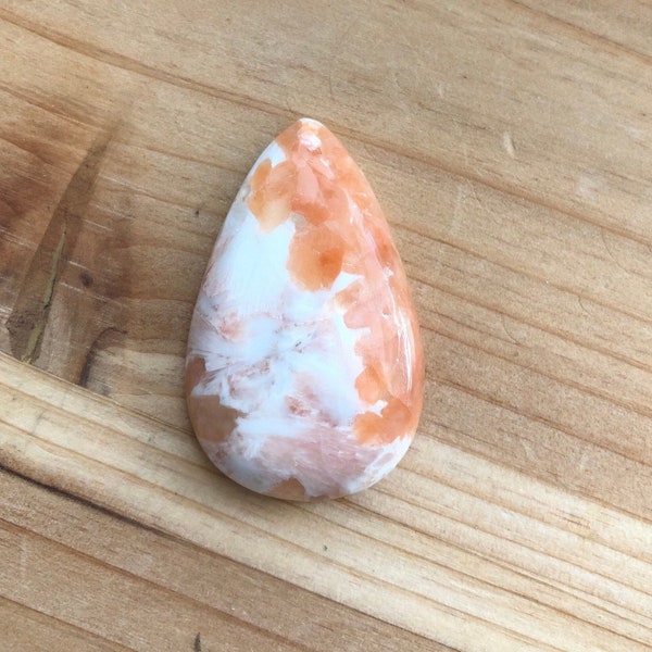 Substantial Scolecite Teardrop Cabochon! Scolecite Cabochon! Scolecite Pendant! Scolecite Teardrop Cab! Please See Description for Details!