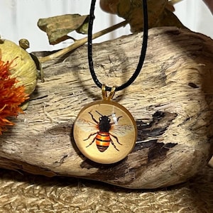 Honeybee pendant Necklace! You choose gold or silver!