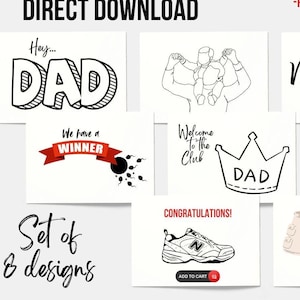 Annoncez votre nouveau papa ! Salut papa, faire-part de grossesse vierge, carte vierge téléchargeable, téléchargement immédiat, carte de blague papa, New Balance nouveau papa