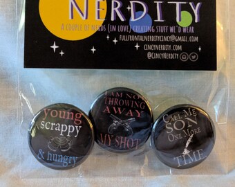 Hamilton pinback button set
