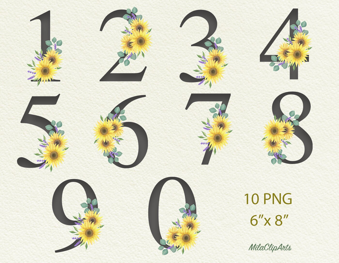 Printable Sunflower Numbers