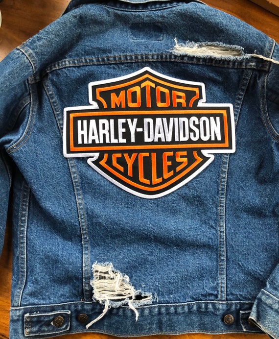 Ripped Levis Jean Jacket Harley Davidson Jean Jacket Vintage - Etsy