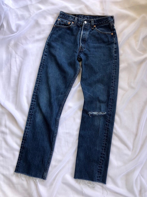 Ripped Levi Vintage Dark Wash Jeans