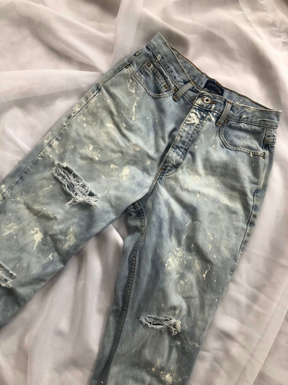 Vintage distressed painted jeans size 4