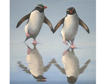 Penguin print, titled "Putting on the Ritz"