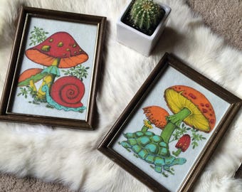 Mushroom paintings | Etsy