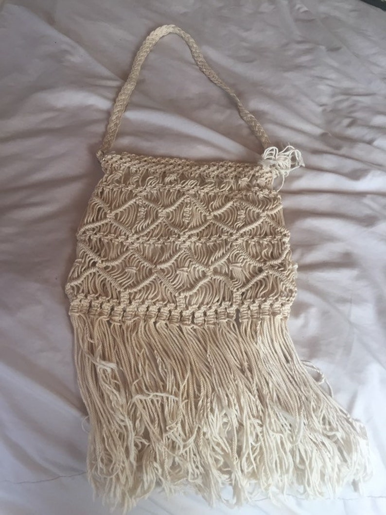 vintage macrame purse