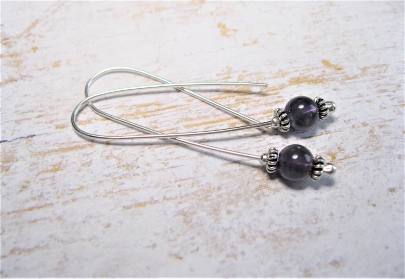 Amethyst Dangles Gift for Her Amethyst Earrings Sterling Silver  Earrings Purple Earrings
