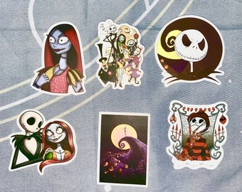 Nightmare Before Christmas Themed Sticker 5 Pack -  Plus 1 Free and FREE SHIPPING!