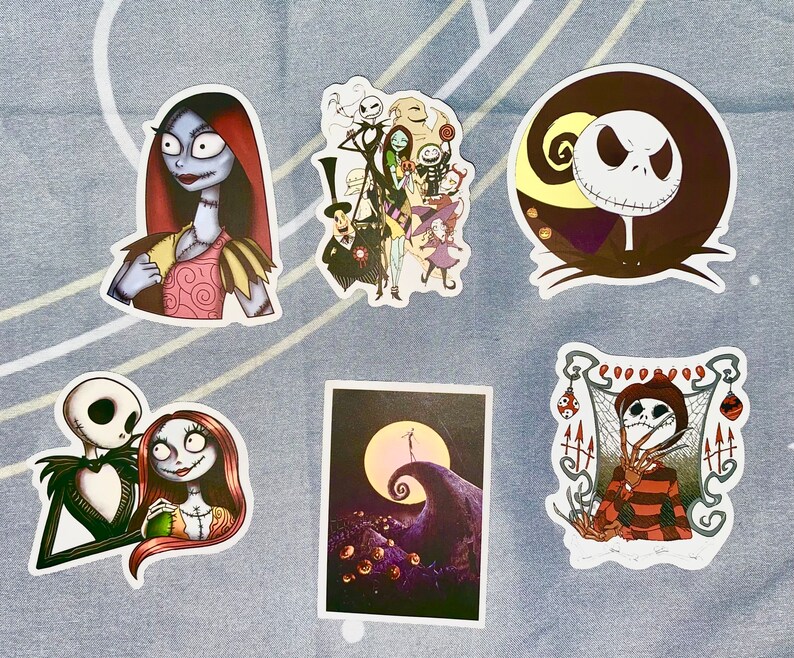 Nightmare Before Christmas Themed Sticker 5 Pack Plus 1 Free and FREE SHIPPING image 1