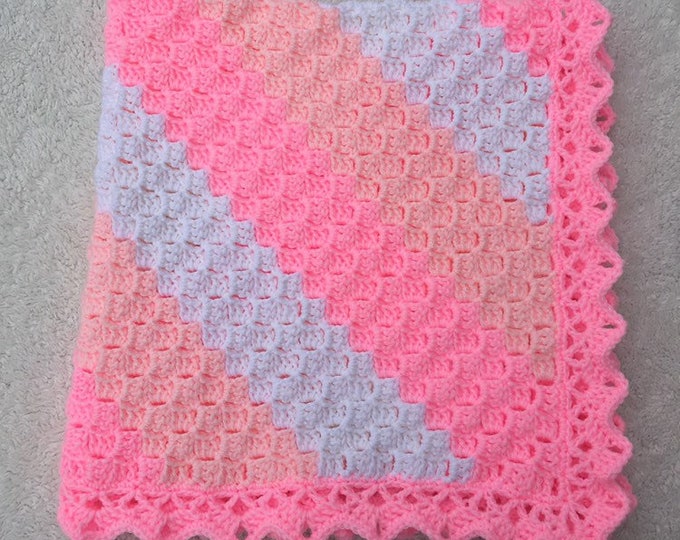Crochet Blanket Baby Girl Corner to Corner Baby Shower Gift Etsy