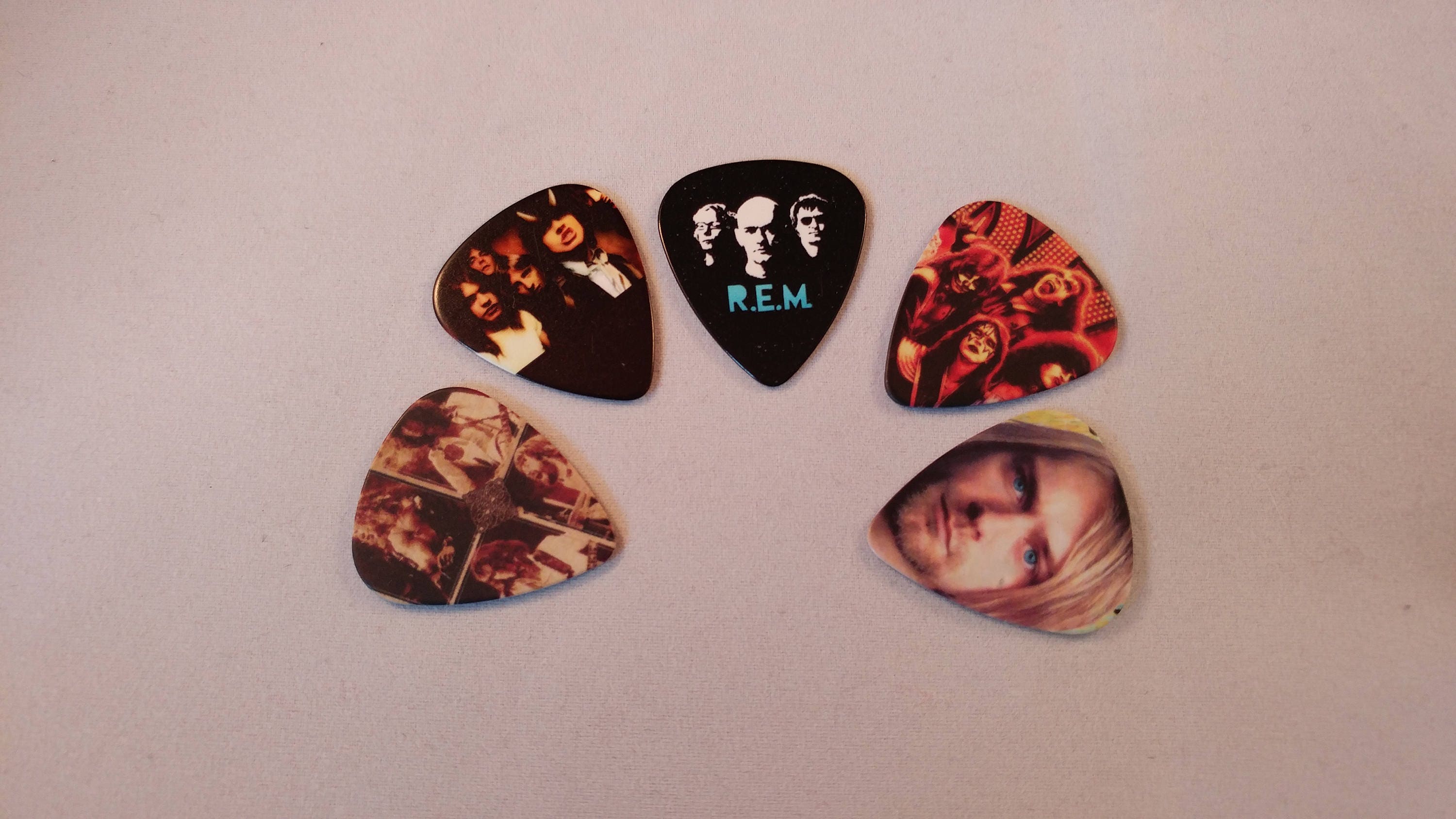 Guitar Picks Kurt Cobain Led Zeppelin REM AC/DC Kiss Guitar Etsy