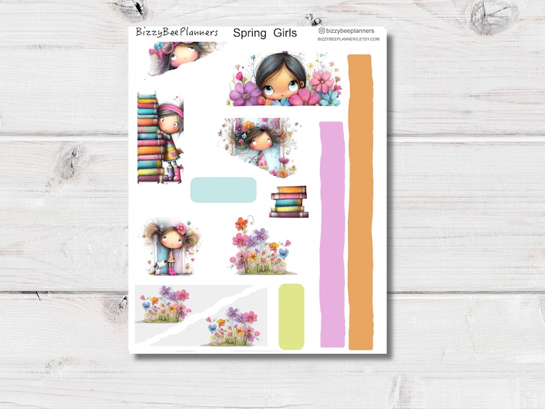 Spring Girls Planner/journalling Kit- Cute Stickers- Floral Stickers - Etsy