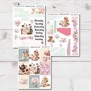 Tea Time Planner/Journaling Stickers Kit- Planner Stickers- Afternoon Tea Stickers- Decorative Stickers- Tea Stickers