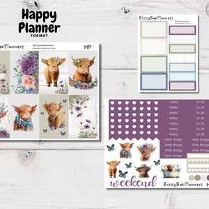 Cute Cows Classic Happy Planner Sticker Kit Vertical Weekly Planner Sticker Kit Farm Planner Stickers Happy Planner Kits image 1