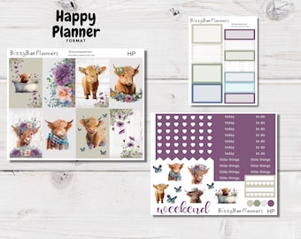 Cute Cows Classic Happy Planner Sticker Kit- Vertical Weekly Planner Sticker Kit- Farm Planner Stickers- Happy Planner Kits