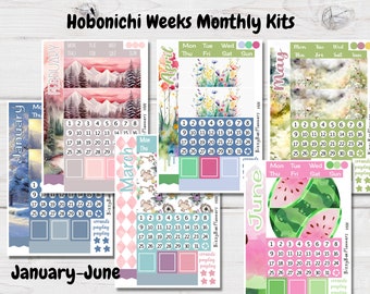 Hobonichi Weeks Monthly  Kits- Hobonichi Monthly Kits- Planner Stickers- Weeks Stickers- Monthly Sticker Kits