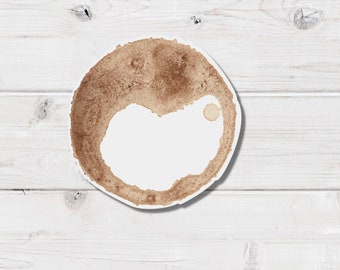 Coffee Stain Sticker- Transparent Sticker- Coffee Ring Sticker- Coffee Sticker