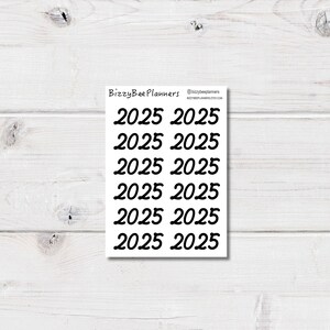 Stickers 2025 - Stickers année - Stickers agenda - Stickers script