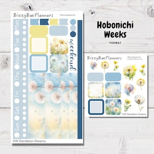Dandelion Dreams Hobonichi Weeks Weekly Kit- Floral Planner Sticker Kit- Hobonichi Weeks Stickers- Hobonichi Sticker Kits