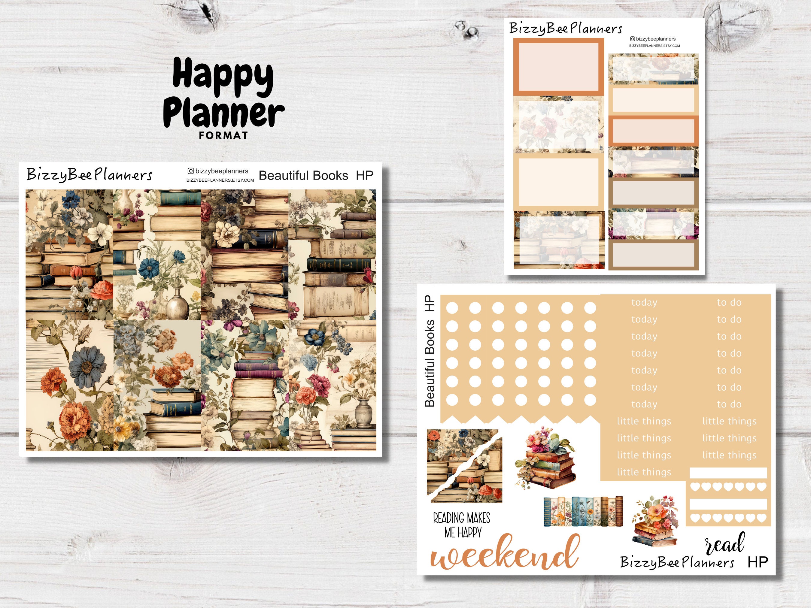 Beautiful Books Happy Planner Weekly Kit- Book Planner Sticker Kit ...