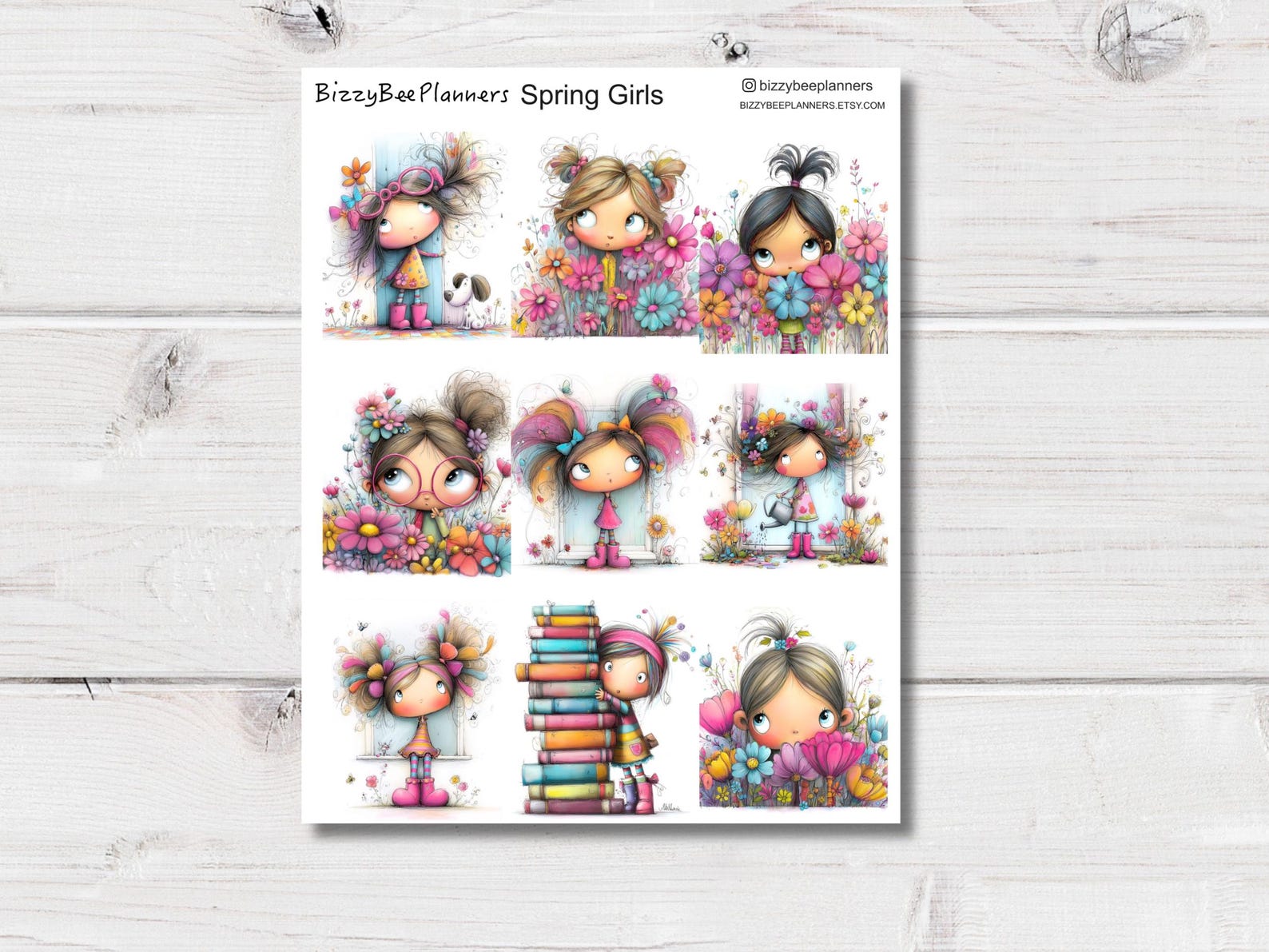 Spring Girls Planner/journalling Kit- Cute Stickers- Floral Stickers - Etsy