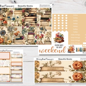 Kit hebdomadaire de beaux livres - Kit hebdomadaire vertical standard - Stickers planificateur de lecture - Stickers planificateur de livre - Stickers planificateur - Kit hebdomadaire