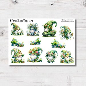 Pegatinas de gnomos de jardinería - Pegatinas de planificador - Pegatinas de gnomos - Pegatinas de jardinería