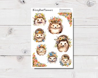 Cute Hedgehog Planner Stickers- Hedgehog Stickers- Journal Stickers