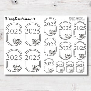Stickers date 2025 - Stickers agenda - Stickers 2025 - Stickers déco