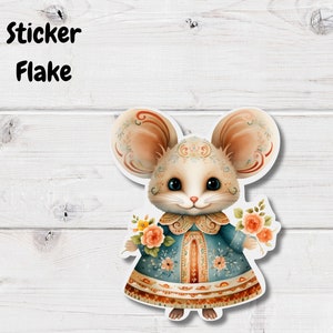 Mouse Sticker Flakes Cute Mice Stickers Sticker Flakes Journaling Stickers Deco Stickers Summer Stickers Flower Mouse