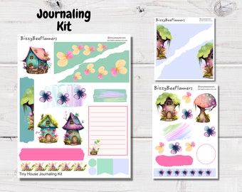 Tiny Houses Journaling Kit- Fairy Tale Planner Stickers- Planner Sticker Kit- Journal Stickers