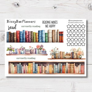 Reading Tracker Stickers- Book Themed Stickers- Bookshelf Stickers- Transparent Stickers- Book Stickers-Reading Journal Stickers
