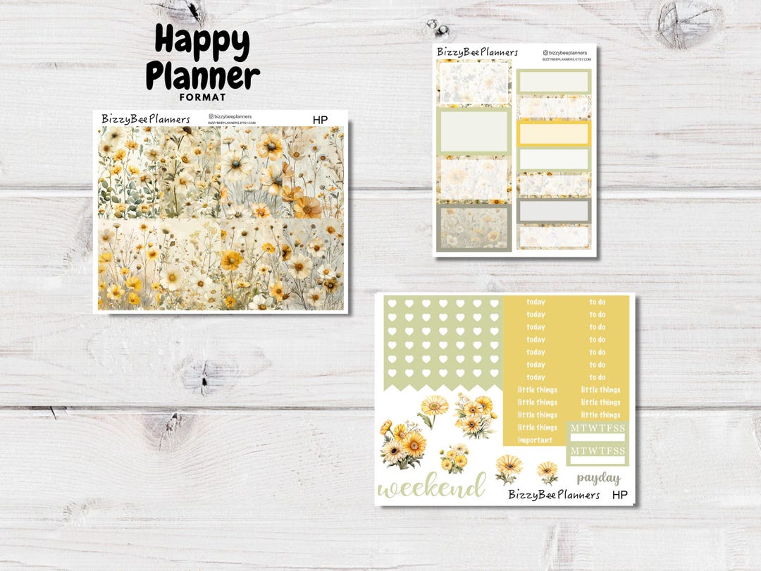 Darling Daisies Classic Happy Planner Weekly Kit-planner Sticker Kit ...