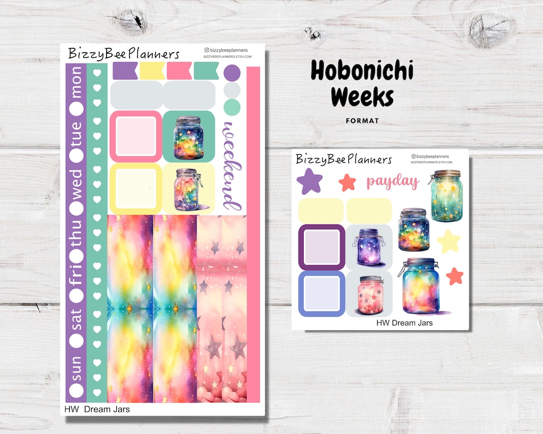 Hobonichi Weeks Dream Jars Sticker Kit- Hobo Weeks Planner Stickers ...